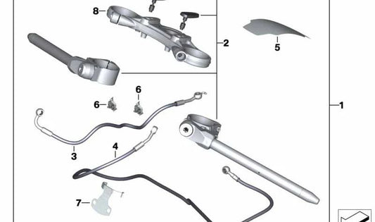 LIMITER OF THE ADDRESS ANGLE OEM 77228565096 FOR MOTORCYCLES BMW R NINET (K21) 2015-2020. Original BMW Motorrad.