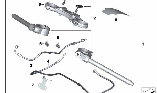 Limitador del ángulo de dirección OEM 77228565096 para motos BMW R nineT (K21) 2015-2020. Original BMW Motorrad.