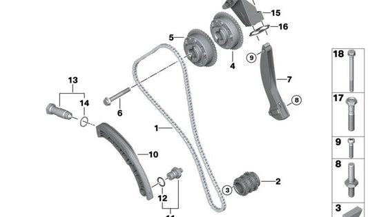 Unidad de regulación del árbol de levas de escape OEM 11367526907 para BMW E65 y E66 760i y 760Li con motor N73. Original BMW.