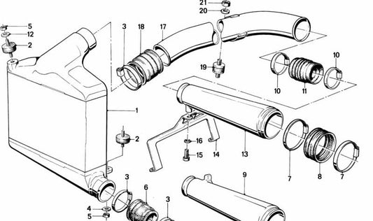 OEM TURBO ADMISSION MANAGUE 11651278822 for BMW E23. Turbo loading piece. Original BMW.