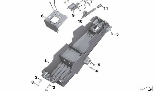 Eje de bloqueo de banqueta de asiento trasera OEM 46628394135 para motos BMW S 1000 XR (K69), M 1000 XR (KM9)… y más. Original BMW Motorrad.