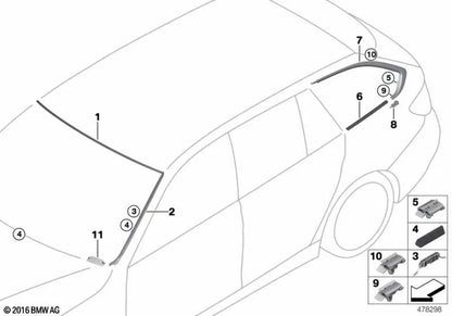 Klammer para BMW Serie 3 E91, E91N, F31, F31N, F35 (OEM 51137157098). Original BMW