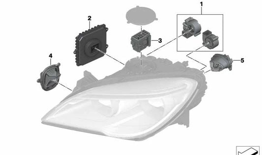 Módulo LED intermitente izquierdo OEM 63117394907 para BMW F06, F12, F13. Original BMW.