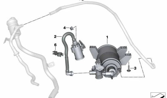 OEM 16117466724 powder filter tube for BMW G29. Original BMW.