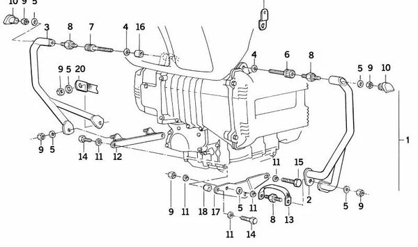 Tornillo OEM 46712303079 para BMW Motorrad K100, K1. Repuesto original BMW para fijaciones en chasis o carrocería. Compatible con todos los modelos BMW K100 y K1. Original BMW Motorrad.