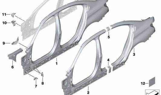 Pilar to left outdoor OEM 41007493259 for BMW 3 G20 Series {316d, 318d} (models between 2020 and 2027 according to version). Original BMW replacement.
