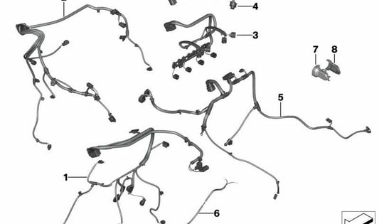 Sensorische Motorkabelmodul 2 für BMW 1 F20 -Serie, F21, 3 F30 -Serie, F31, F35 (OEM 12517622980). Original BMW