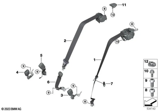 Cap for BMW 2 Series F44, 3 Series G20, G20N, G28, G80, 5 Series G30, G30N, G60 (OEM 72117454919). Genuine BMW.