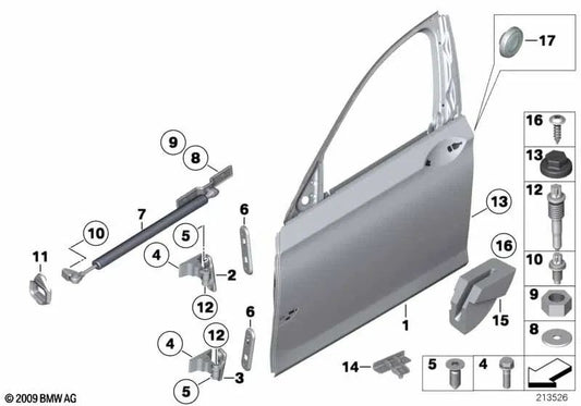 Crashpad rechts vordere Tür für BMW F01, F02, F04 (OEM 51717195544). Original BMW.