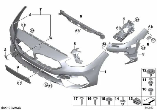 Inserção de para-choque dianteiro esquerdo para BMW Z4 G29 (OEM 51117436877). BMW original