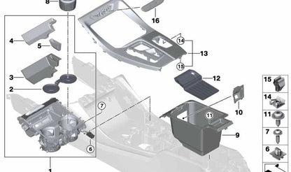 Embellecedor aluminio cepillado consola central OEM 51169370867 para BMW G01, G02 (todos los modelos compatibles). Pieza original BMW.