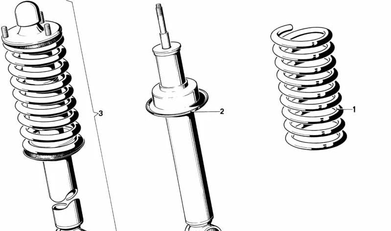 Sospensione Spring OEM 33531131802 per BMW E28. BMW originale.