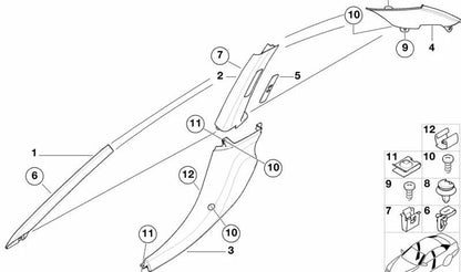 Cubierta embellecedora izquierda del cortafuegos OEM 51438400147 para BMW E36, Z3. Original BMW.