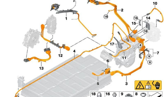 Conjunto de cabos AV com plugue AC Combo OEM 61126828092 para BMW i3, i8. BMW genuíno.