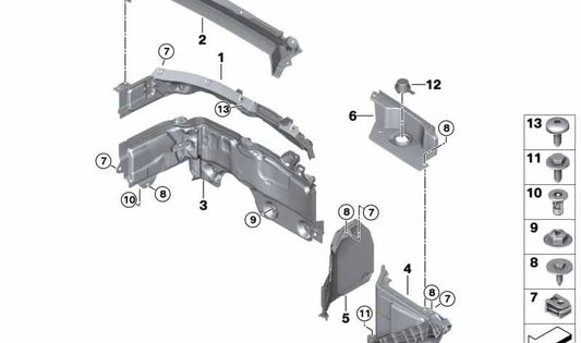 Battery cover for BMW 2 Series F45, F46, X1 F48, X2 F39 and MINI F54, F55, F56, F57, F60 (OEM 51717320093). Original BMW