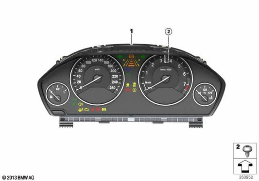 Instrument cluster for BMW F30, F30N, F31, F31N, F34, F34N, 4 Series F32, F32N, F33, F33N, F36, F36N (OEM 62105A03A23). Original BMW