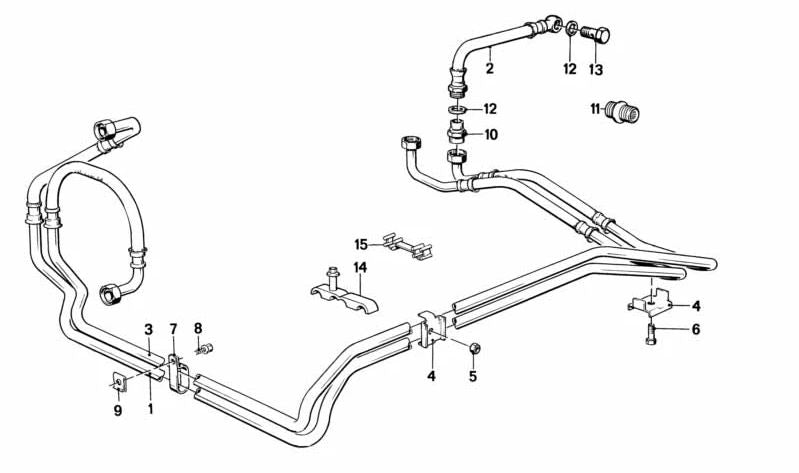 Tubería de aceite para radiador (ida) OEM 17221707538 para BMW E30, E28 y E24 con caja automática 4HP22. Original BMW.