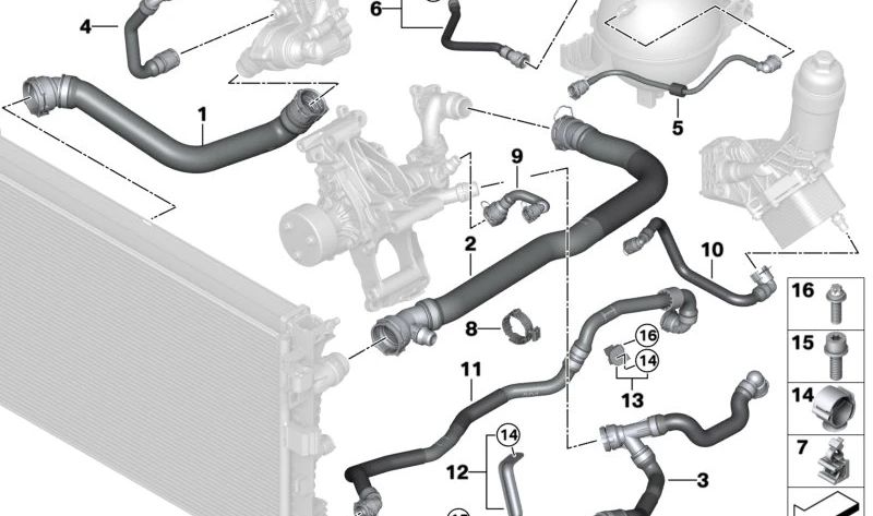 Colata-öffentliche Expansionsrohre für BMW X3 G01, G01N X4 G02, G02N (OEM 17128490583). Original BMW