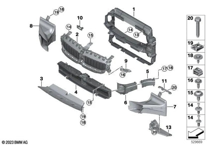 Conducción de aire del freno delantero izquierda para BMW G42, G20, G20N, G21, G21N, G28N (OEM 51747422277). Original BMW