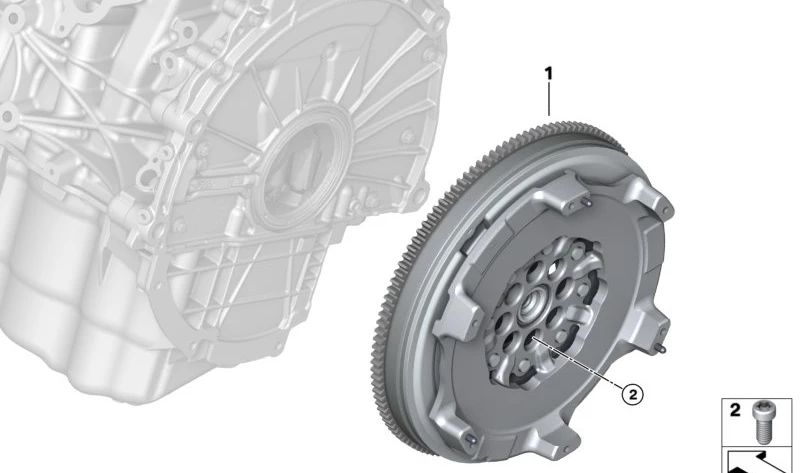 Volante bimasa OEM 21209503490 para BMW G87, G80, G80N, G82, G82N. Compatible con Serie 2, Serie 3 y Serie 4. Original BMW.