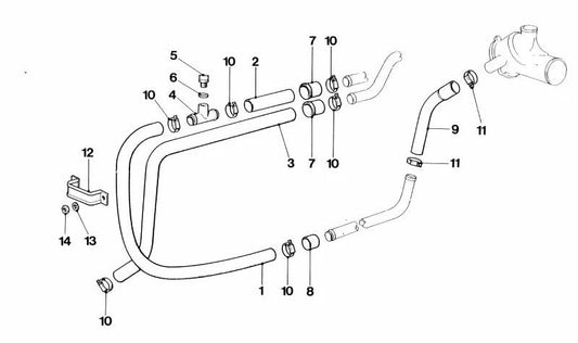 Manguera de suministro calefacción OEM 64212160492 para BMW E46. Original BMW.