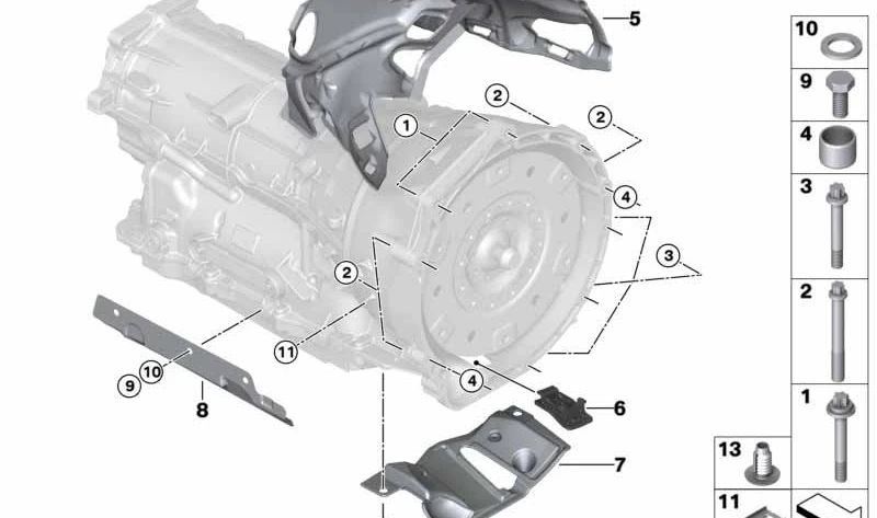 Protector térmico OEM 24147644617 para BMW F20, F21, F22, F23, F30, F31, F32, F33, F34, F36, E84, F25, F26, E89. Original BMW.