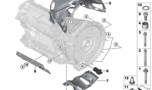 Protector térmico OEM 24147644617 para BMW F20, F21, F22, F23, F30, F31, F32, F33, F34, F36, E84, F25, F26, E89. Original BMW.