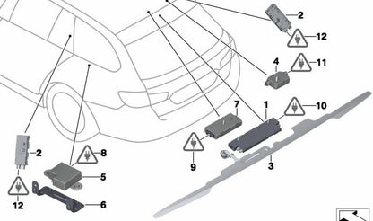 OEM antenna amplifier 65209276016 for BMW F11 (518D, 520D) from 2013 to 2017, compatible with 868MHz radio systems. Original BMW.