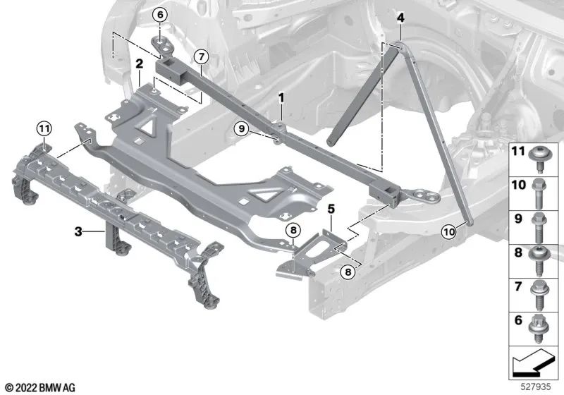 V-Bracket for BMW 2 Series G87, 3 Series G80, G81, 4 Series G82, G83 (OEM 51648071577). Original BMW