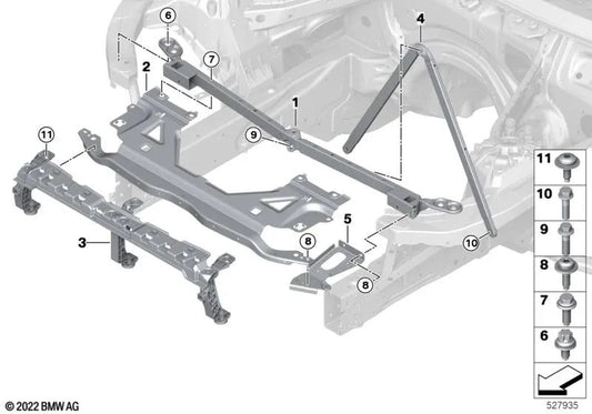 V-Bracket for BMW 2 Series G87, 3 Series G80, G81, 4 Series G82, G83 (OEM 51648071577). Original BMW