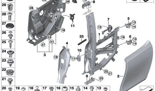AVELLANADA VITE TESTA PER BMW F52, I01, I12, I15, F48, F49 e Mini F54, F55, F56, F57, F60 (OEM 07149186707). BMW originale