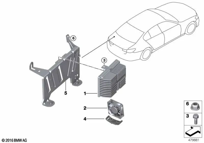 Fan for BMW E82, E88, E90, E91, E92, E93, F30N, F07, F10, F11, F18, G30, G31, G38, F06, F12, F13, G32, E65, E66, F01, F02, F04, I01, I01N, F16, F86 (OEM 65156 983075). Genuine BMW.