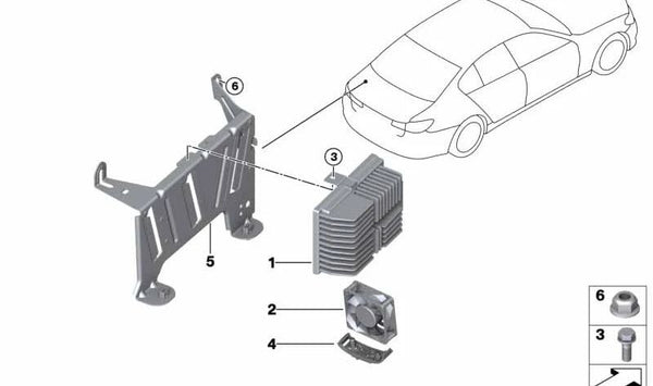 Soporte de ventilador OEM 65159286289 para BMW F90, G30, G31, G32, i3 (I01). Original BMW.