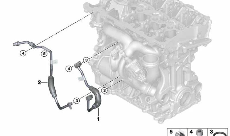 Tubo del sistema turbo OEM 11539488188 para BMW F40, F44, F45, F46, F48, F39, F55, F56, F57, F54, F60. Original BMW.
