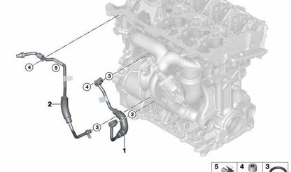 Tubo del sistema turbo OEM 11539488188 para BMW F40, F44, F45, F46, F48, F39, F55, F56, F57, F54, F60. Original BMW.