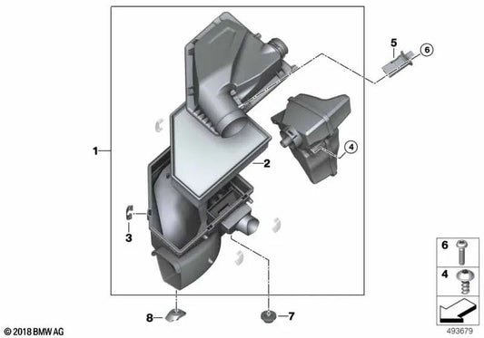 Intake Noise Silencer for BMW 3 Series G20, G20N, G21 (OEM 13718594534). Original BMW.