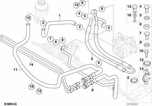 Tubo di aspirazione per la serie BMW 3 E46 (OEM 32416850286). BMW originale.