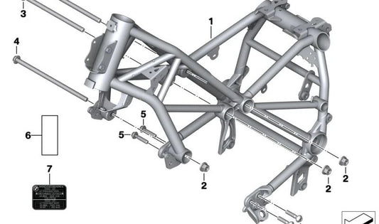 Telaio anteriore OEM 46518387842 per moto BMW Motorrad R1200RS, R1250RS. BMW Motorrad originale.