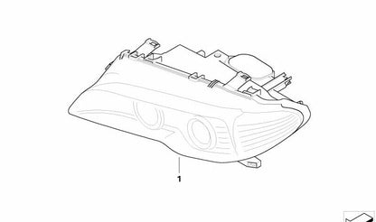 Faro delantero izquierdo Bi-Xenón AHL OEM 63127165951 para BMW E46. Original BMW.