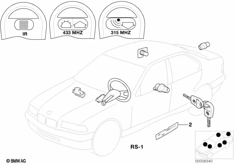 Ausgleichsreparaturkit für BMW 3 E36 -Serie (OEM 51218194531). Original BMW