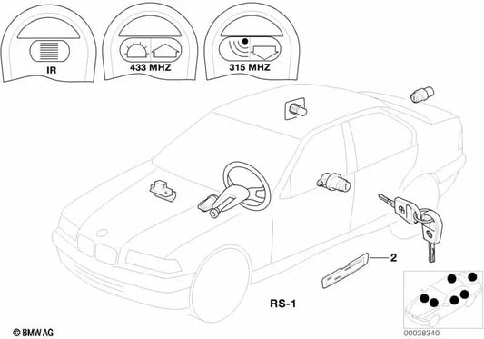 Ausgleichsreparaturkit für BMW 3 E36 -Serie (OEM 51218194531). Original BMW