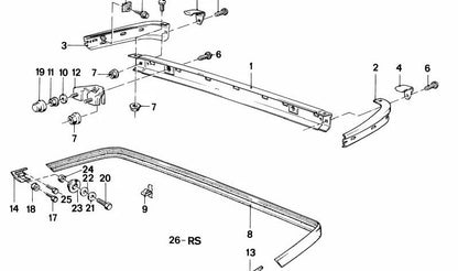Pezzo finale per la serie BMW 3 E30 (OEM 51121937414). BMW originale