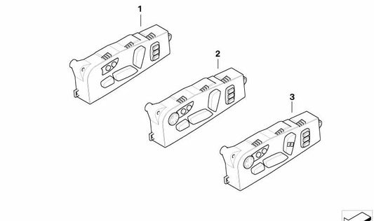 Interruptor ajuste eléctrico asiento delantero derecho OEM 61319287092 para BMW E60, E61. Original BMW.