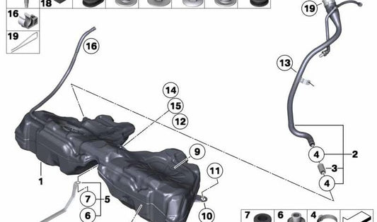 Tubo llenado combustible OEM 16117210792 para BMW F12, F13. Pieza original BMW. Ideal para solucionar problemas de llenado o fugas en el depósito de combustible.