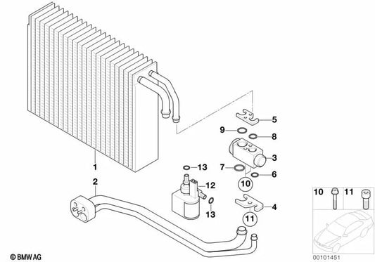Tubería de refrigerante para BMW Serie 7 E65, E66 (OEM 64116913419). Original BMW