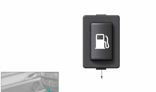OEM fuel cap opening button 61319384685 for BMW F15. Original BMW.