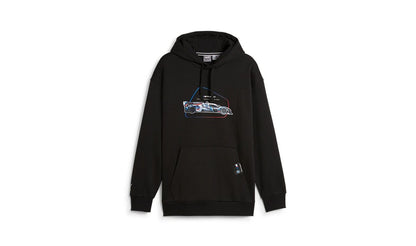 Sudadera con capucha BMW M Motorsport Autografik OEM 80145B318A3 para BMW. Diseño inspirado en el motor Hybrid V8, con logotipo BMW M y PUMA. Original BMW.
