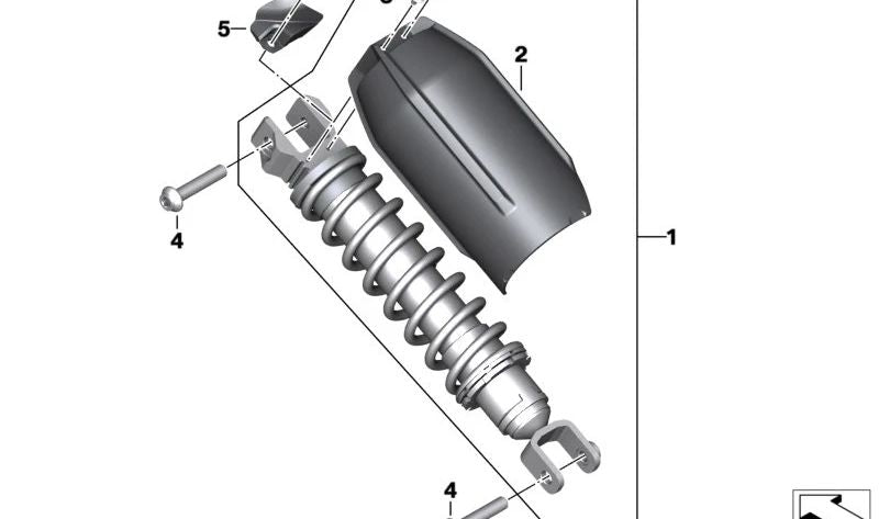 Amortiguador trasero OEM 33549444816 para motos BMW C Evolution, CE04. Original BMW Motorrad.