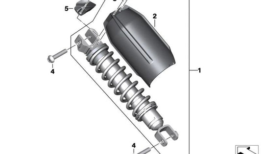 Cubierta pata telescópica trasera OEM 33547924144 para BMW Motorrad C400GT, C400X, C650GT... y más. Original BMW Motorrad.