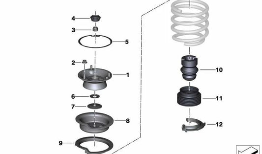 Front additional shock absorber for BMW Z4 E89, MINI R50, R52 (OEM 31336789202). Original BMW